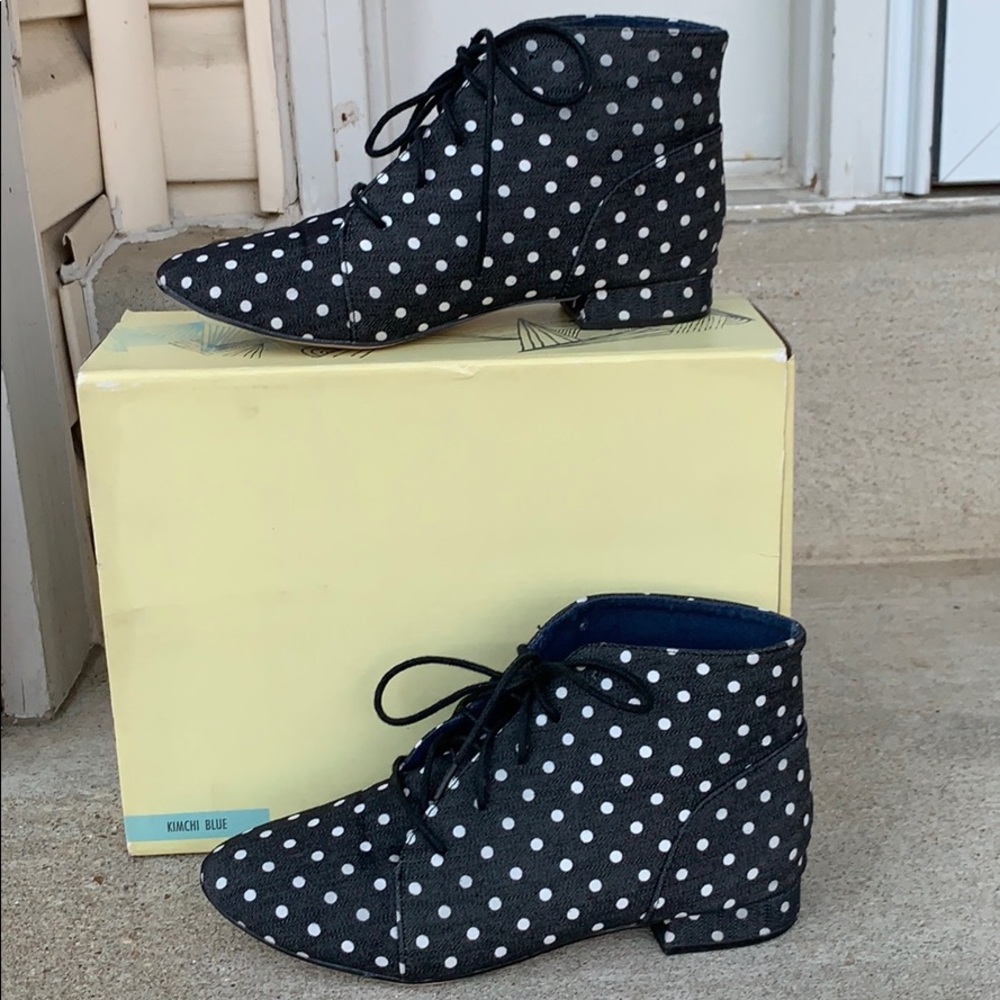 Kimchi Blue polka dot ankle booties